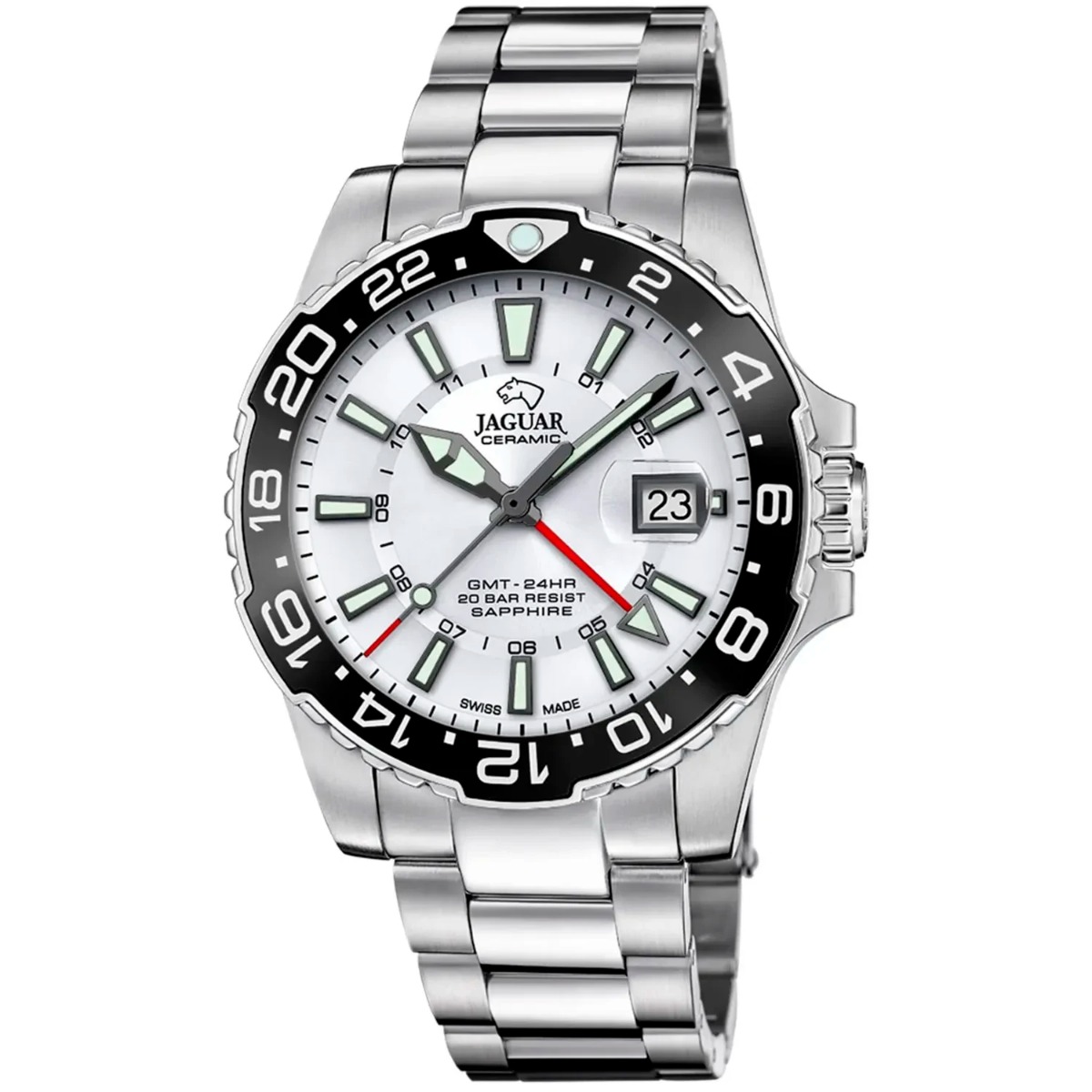 Hvid Jaguar Gmt Diver J1011 Herreur - Jaguar Herreure  - 8430622822322