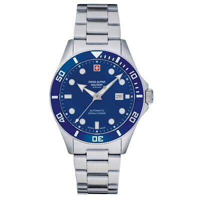 Sort Swiss Alpine Military Diver Automatic Blue Herreur - Herreure  - 761175176604