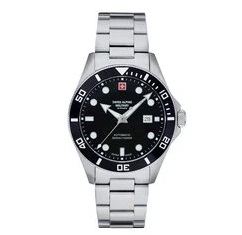 Sort Swiss Alpine Military Diver Automatic Black Herreur - Herreure  - 761175176611