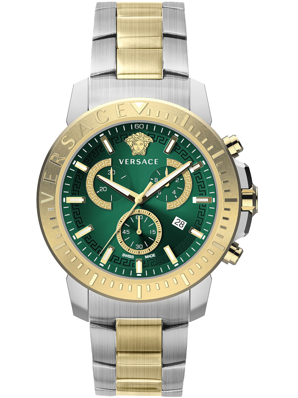 Grøn Versace Chronograph Gold Green Herreur Ve2e00421 - Versace Herreure  - 7630030590559